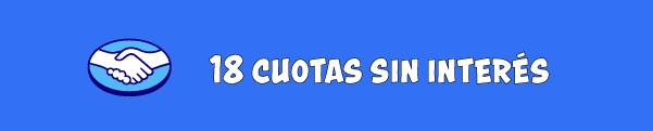 18 cuotas sin interés abonando con Mercado Pago.